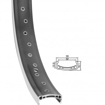 Обод 20" DХ-32 48H Alexrims двойной пистонированный, чёрный
