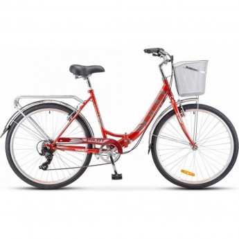 Велосипед STELS 26" Pilot 850 (с корзиной) (LU093354) красный Велосипед STELS 26" Pilot 850 (с корзиной) (LU093354) красный