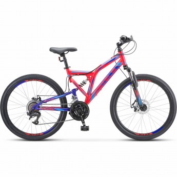 Велосипед STELS Mustang 24" MD V010 красный неоновый/синий (LU095563), рама 16", 2023