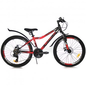 Велосипед STELS Navigator 24" 450 MD V030 черный неоновый/красный (LU093466), рама 13", 2023 Велосипед STELS Navigator 24" 450 MD V030 черный неоновый/красный (LU093466), рама 13", 2023